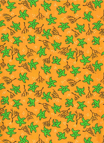 Nažehľovacie záplaty s potlačou veľké - hviezdičky zeleno-oranžové - vrecko